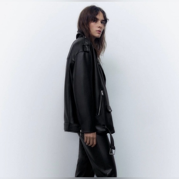 ZARA Oversized Leather Jacket - Picture 7 of 9